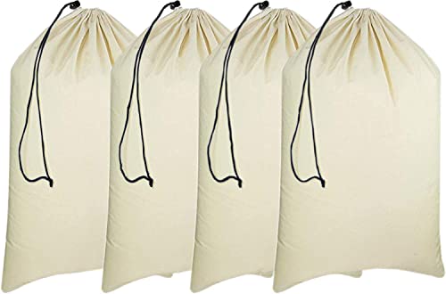 Laundry Bags | Extra Large, Heavy Duty Canvas, 4 Pack, 28'' x 36''