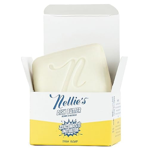 Nellie's Dish Butter Refill - Semi-Solid Zero-Waste Dish Soap Block Alternative - Light Spruce Scent - Easy Refill for Dish Butter Container - (1 Pack)