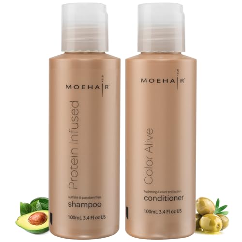 Hair Care Set | Protein Shampoo & Color Conditioner, 3.4 fl oz, Travel Friendly