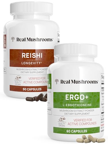 Mushroom Supplement | Ergothioneine, Reishi, Shiitake, Oyster, 60ct & 90ct Bundle