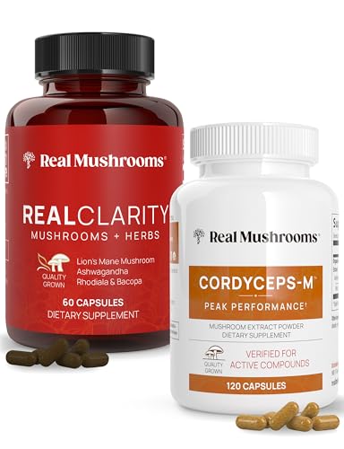 Mushroom Supplement Capsules | Mental Clarity, Focus, Energy, 60ct & 120ct Bundle