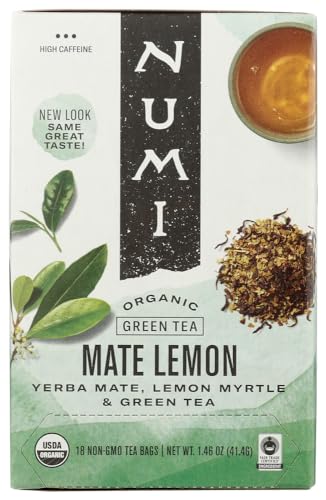 Tea Bags | Yerba Mate Green Tea Blend, Lemon Flavor, 18 Count