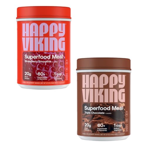 Meal Replacement Powder | Chocolate & Strawberry, 20g Protein, 2 Canisters (24 oz. Each)