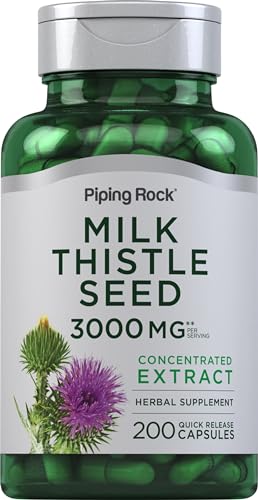 Milk Thistle Supplement | 3000mg, 200 Capsules, Non-GMO, Gluten Free