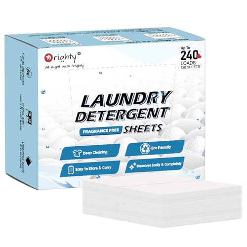 Laundry Detergent Sheets | Fragrance Free, Eco-Friendly, 240 Loads, 120 Sheets