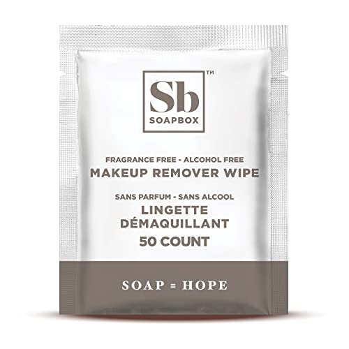 Soapbox Fragrance-Free Makeup Remover Wipes - Gentle Facial Cleansing Wipes for Eye Makeup, Dirt and Oil, Alcohol Free Makeup Remover Pads 50 Count