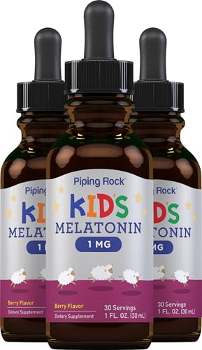 Melatonin Liquid | 1 mg, Berry Flavor, 3 Pack - 1 fl oz Each