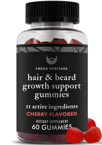 Beard Growth Gummies | 60 Count, Cherry Flavor, Hair Regrowth Support