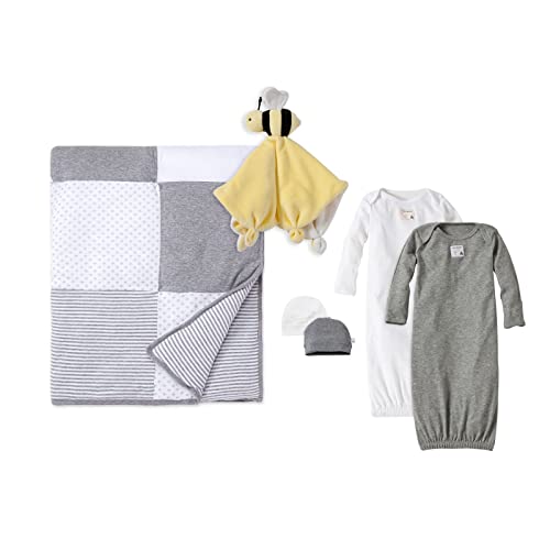 Baby Gift Set | 100% Organic Cotton, Includes Sleeper Gowns, Hats, Quilt & Plush Toy