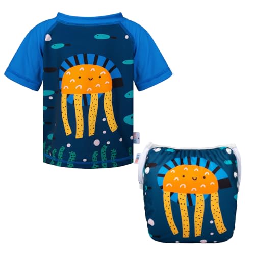 Baby Swim Diaper Set | Short Sleeve Top & Matching Diaper, 2-Piece, Size 2T