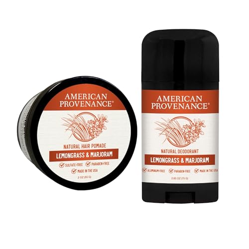 Deodorant | Lemongrass & Marjoram Scent, Bundle with Hair Pomade