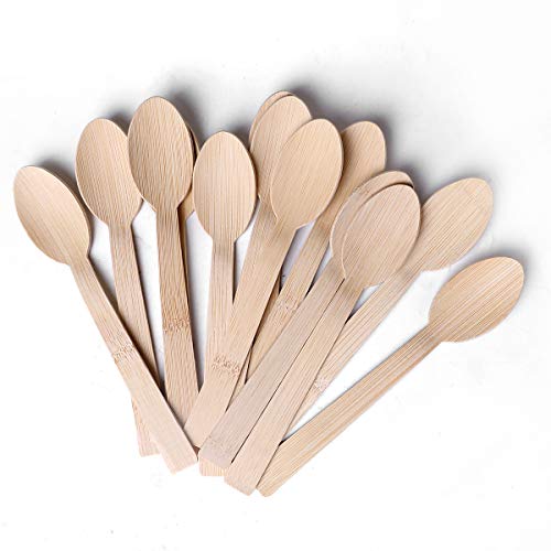 Bamboo Utensils | 100 Pack, Disposable, Biodegradable, 6.7" Size