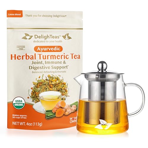 Organic Turmeric Ginger Tea | Ayurvedic Loose Leaf, Immune & Digestive Support.