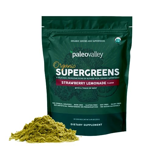 Organic Greens Powder | Immune Support, 28 Servings, 23 Organic Superfoods