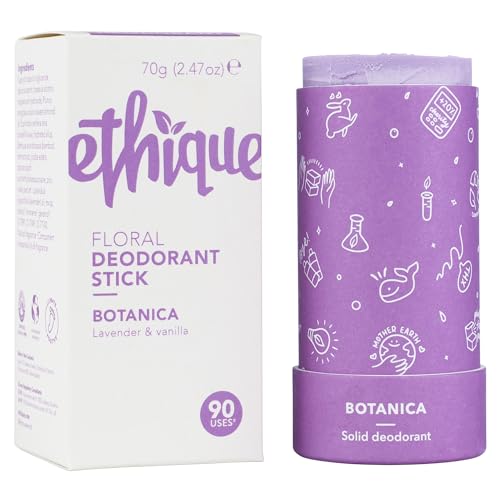 Ethique Botanica Floral Deodorant Stick for Men & Women - Aluminum-Free, Plastic-Free, Vegan, Cruelty-Free, Eco-Friendly, 2.47 oz (Pack of 1)…