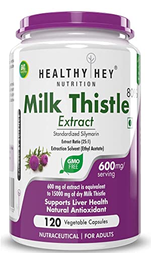 Liver Support Supplement | Milk Thistle Extract - 600mg, 120 Veg Capsules