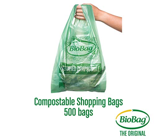 Compostable Shopping Bags | 100% Certified, 12 lb Capacity, 500 Count