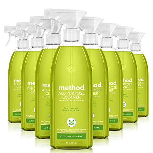 All-Purpose Cleaner Spray | Lime + Sea Salt, Plant-Based and Biodegradable, Suitable for Most Surfaces, 28 oz, Pack of 8