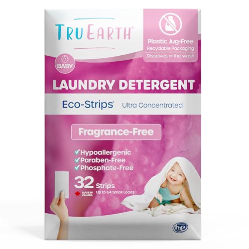 Laundry Detergent Sheets | Hypoallergenic, Fragrance Free, 32 Count, Up to 64 Loads