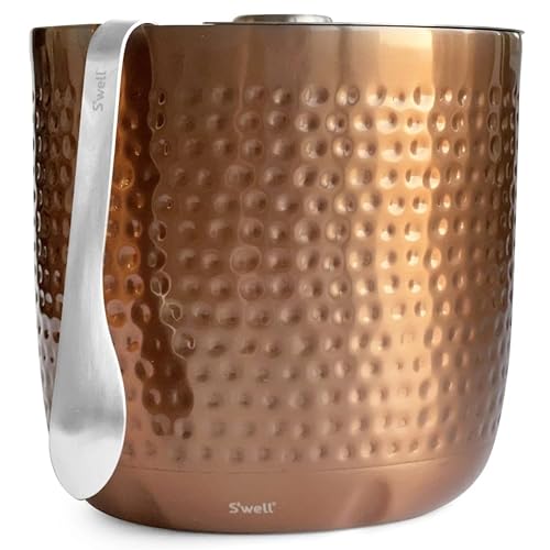 Ice Bucket | Holds 68 oz, Dipped Metallic, Triple Layered Vacuum Insulated