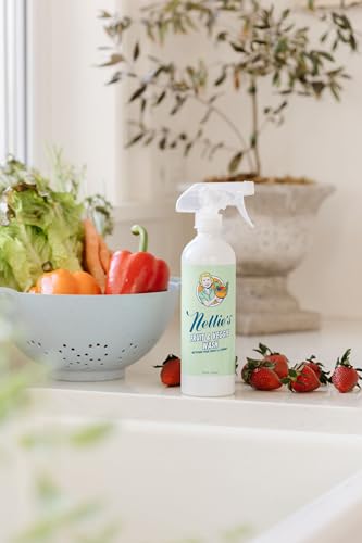 Nellie's Fruit & Veggie Wash - Eco-Friendly Produce Cleaner - Removes Pesticides and Contaminants - Odorless, Tasteless, Gluten-Free, Vegan, and Biodegradable (16 fl oz)