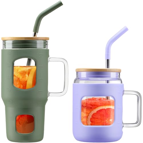 Glass Tumbler | 24 oz, with Lid and Straw