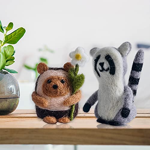 Needle Felting Kit | Beginner-Friendly, Includes Giraffe, Raccoon, Hedgehog