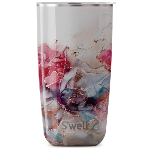 Stainless Steel Tumbler | 18 oz, Rose Marble, Triple Layered Vacuum Insulated