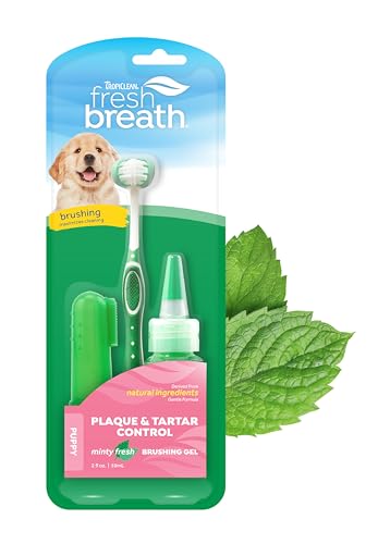 Dental Care Kit | Puppy Toothbrush, Fingerbrush, Teeth Cleaning Gel