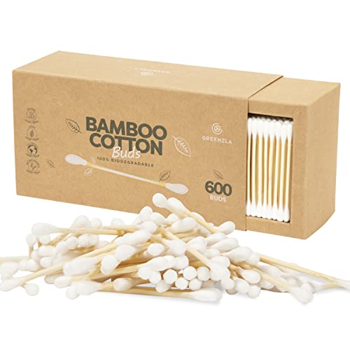 Cotton Swabs | 600 Pack, Biodegradable, Eco-Friendly Holder