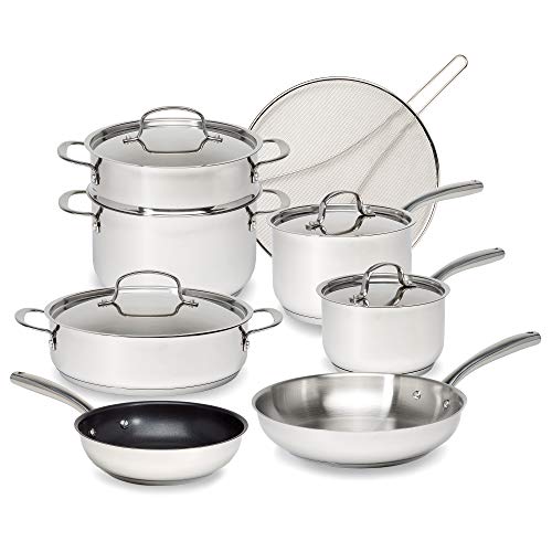 Cookware Set | 12-Piece, Stainless Steel, Dishwasher Safe