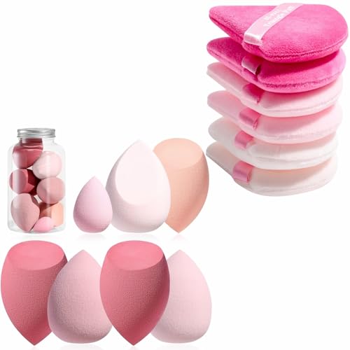 Makeup Sponge Set | 7 Pcs Blender Sponges, 6 Pcs Triangle Powder Puff