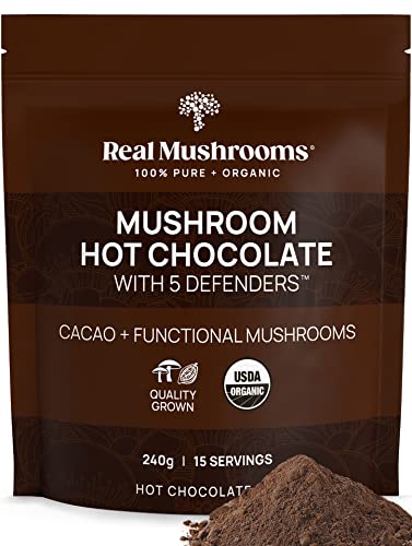 Mushroom Supplement | Organic Hot Chocolate Mix, 15 Servings, Vegan, Gluten-Free