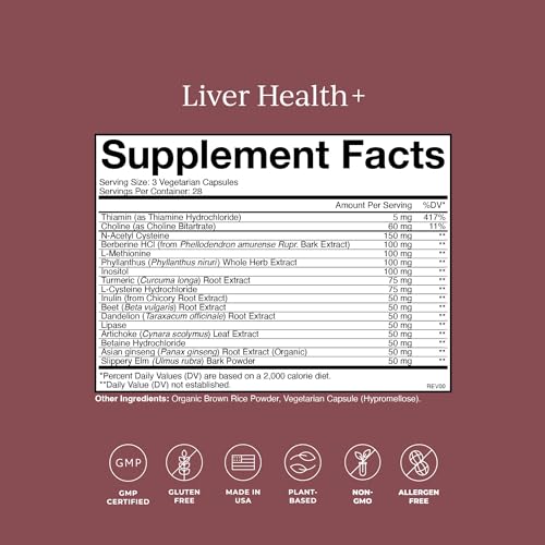 Liver Supplement | Vitamins & Herbs for Support, 84 Capsules, Vegan, Gluten Free