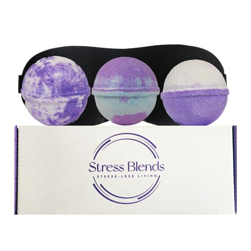 Bath Bomb Gift Set | All-Natural, Relaxation & Stress Relief, Includes Bonus Eye Mask