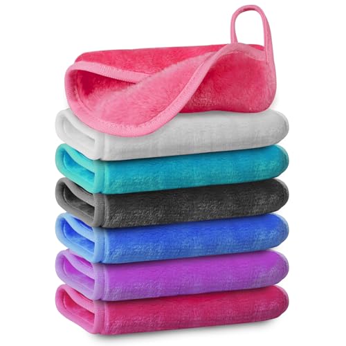 Makeup Remover Cloth | 7 Colors, Reusable & Washable, 7 Pack, 7.8 x 14 inches