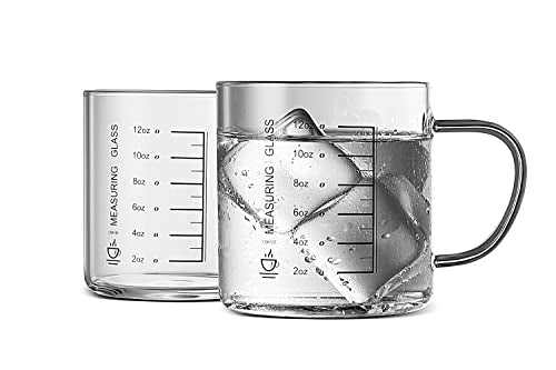 Glass Coffee Mugs | Set of 2, 14 oz, Clear for Hot or Cold Beverages