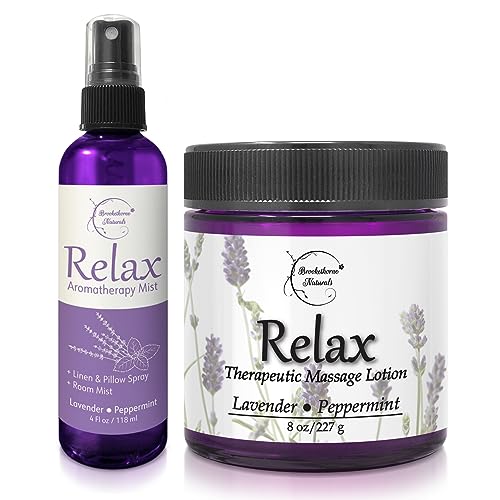 Massage Lotion & Aromatherapy Spray | Relaxation Cream & Lavender Mist for Stress Relief