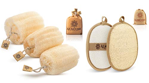 Loofah Sponge Bundle | Natural Egyptian, Shower Pad Included