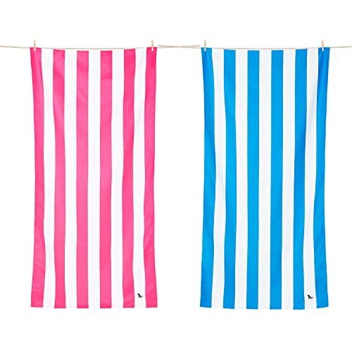 Beach Towel Bundle | 2 Pack, Super Absorbent, Quick Dry, Sand Free, Compact, Lightweight.