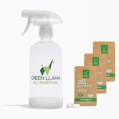 All Purpose Cleaner | 16oz Glass Bottle, 3 Refill Tablets, Lemon Grass Scent