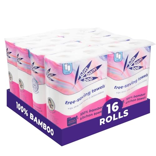 Paper Towels | 2-Ply, 16 Rolls, 100% Bamboo