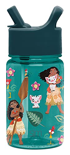 Water Bottle | BPA-Free Tritan, Leak Proof Straw Lid, 12 oz, Moana's Village