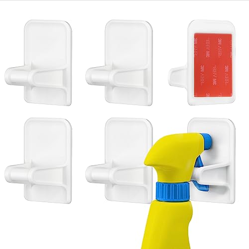 Wall Mount Spray Bottle Holder | 6 Pack, Easy to Install, Strong Hold