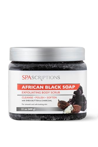 Body Scrub | Exfoliating, 21 oz, with Shea Butter and Charcoal