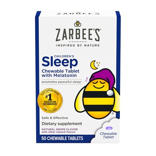 Sleep Supplement | Drug-Free, Chewable Tablets, Natural Grape Flavor, 50 Count