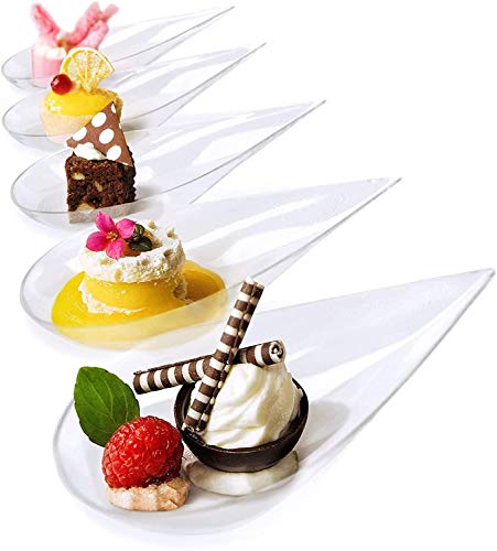 Appetizer Plates | 100 Pcs, 4 Inch Clear Plastic, Mini Dessert & Serving Dishes