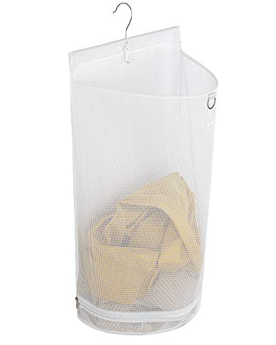 Laundry Hamper | Collapsible Design, Durable Hanger, White Color