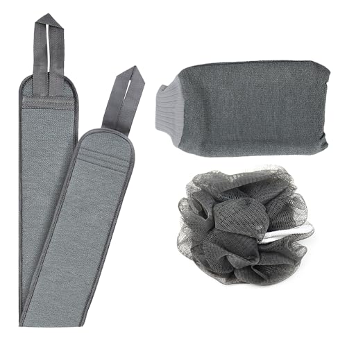 Body Scrubber Set | Exfoliating, 2-Pack, Long Sleeve & Bath Mitten