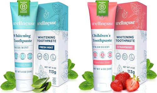 Oral Care Bundle | Whitening Toothpaste for Adults & Kids, Natural Ingredients, Fluoride-Free